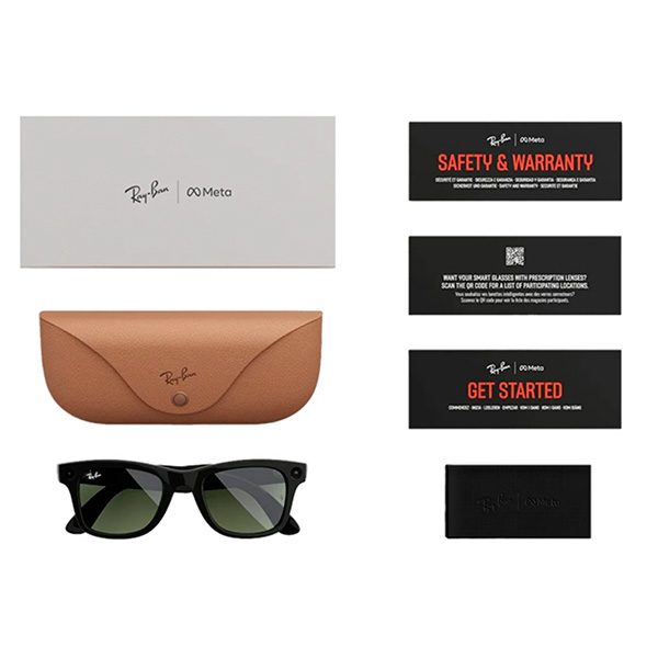 Умные очки Ray-Ban Wayfarer RW4012 (2-поколение) корпус "Черный, глянцевый", линзы "G15 Зеленые", Размер L (53mm) — изображение 5