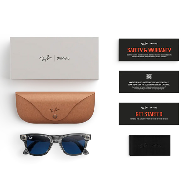 Умные очки Ray-Ban Wayfarer RW4012 (2-поколение) корпус "Прозрачный, глянцевый", линзы "Сапфировые, фотохромные", Размер L (53mm) — изображение 7
