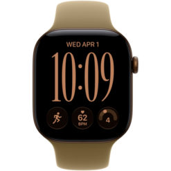 Apple Watch Series 12, 46 мм, корпус из алюминия, цвет "Темно-бронзовый", спортивный ремешок, цвет "Оливковый"