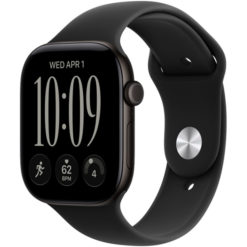Apple Watch Series 12, 42 мм, корпус из алюминия, цвет "Черный", спортивный ремешок, цвет "Черный"