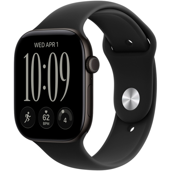 Apple Watch Series 12, 42 мм, корпус из алюминия, цвет "Черный", спортивный ремешок, цвет "Черный"
