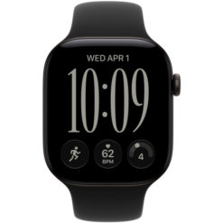 Apple Watch Series 12, 46 мм, корпус из алюминия, цвет "Черный", спортивный ремешок, цвет "Черный"