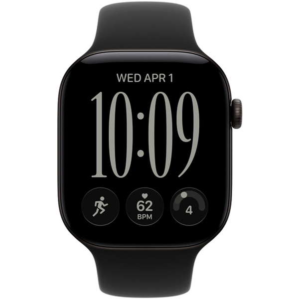 Apple Watch Series 12, 46 мм, корпус из алюминия, цвет "Черный", спортивный ремешок, цвет "Черный"