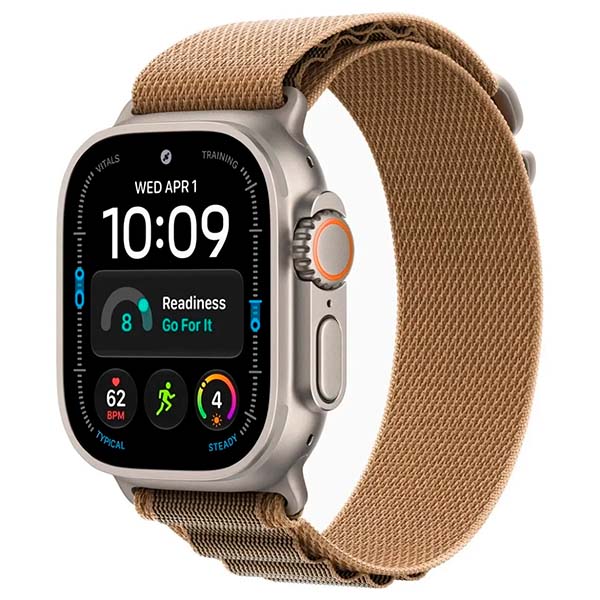Умные часы Apple Watch Ultra 4 49 мм, корпус из Натурального титана, ремешок Alpine Loop, цвет "Пустынный"