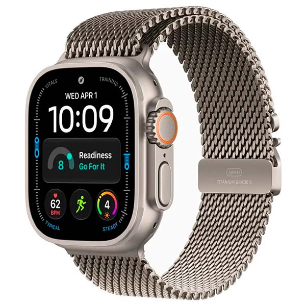 Умные часы Apple Watch Ultra 4 49 мм, корпус из Натурального титана, ремешок Milanese Loop, цвет "Натуральный"