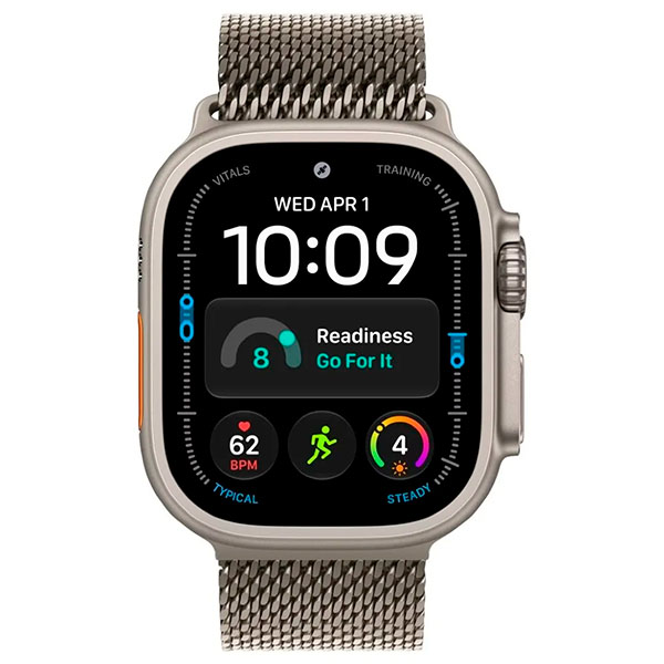Умные часы Apple Watch Ultra 4 49 мм, корпус из Натурального титана, ремешок Milanese Loop, цвет "Натуральный" — изображение 2