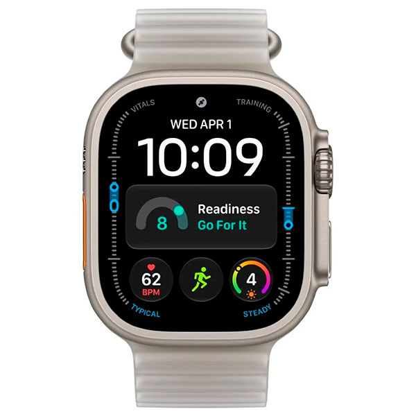 Умные часы Apple Watch Ultra 4 49 мм, корпус из Натурального титана, ремешок Ocean Band, цвет "Серый" — изображение 2