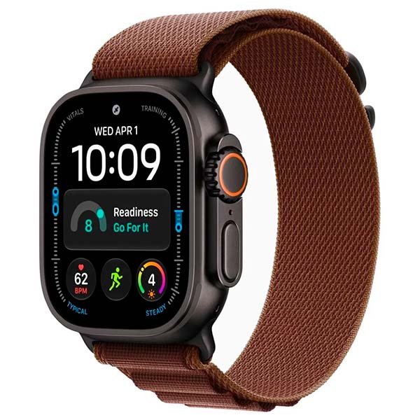 Умные часы Apple Watch Ultra 4 49 мм, корпус из Черного титана, ремешок Alpine Loop, цвет "Бордовый"