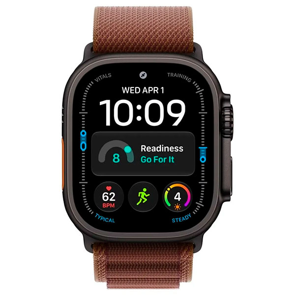 Умные часы Apple Watch Ultra 4 49 мм, корпус из Черного титана, ремешок Alpine Loop, цвет "Бордовый" — изображение 2
