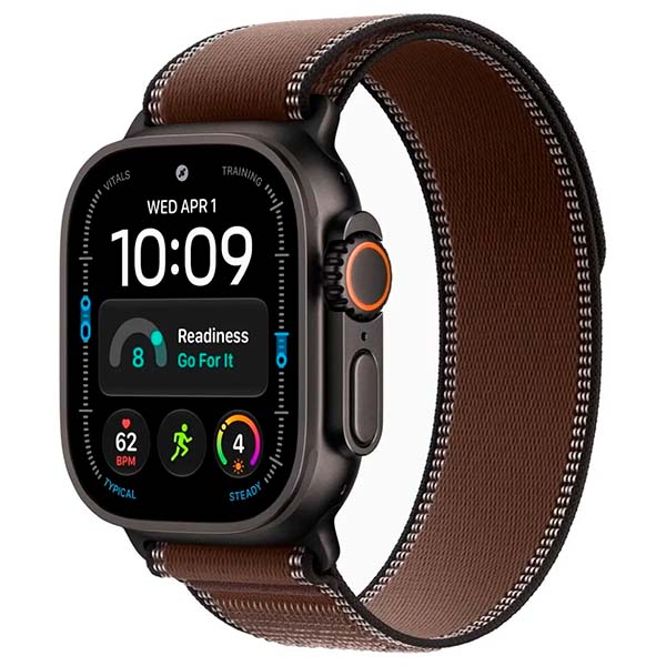 Умные часы Apple Watch Ultra 4 49 мм, корпус из Черного титана, ремешок Trail Loop, цвет "Коричневый"
