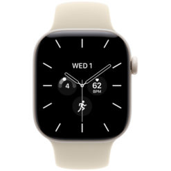 Apple Watch Series 12, 46 мм, корпус из керамики, цвет "Кремовый", спортивный ремешок, цвет "Кремовый"