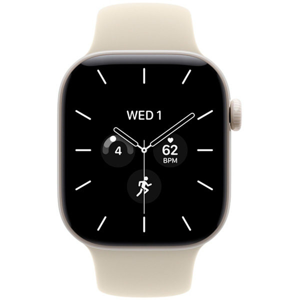 Apple Watch Series 12, 46 мм, корпус из керамики, цвет "Кремовый", спортивный ремешок, цвет "Кремовый"