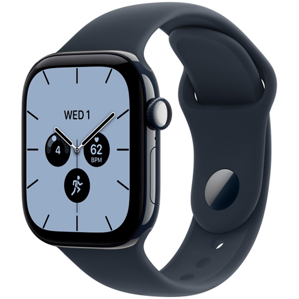 Apple Watch Series 12, 42 мм, корпус из керамики, цвет "Темно-синий", спортивный ремешок, цвет "Темно-синий"