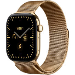 Apple Watch Series 12, 42 мм, корпус из титана, цвет "Золотистый", ремешок Milanese, цвет "Золотистый"